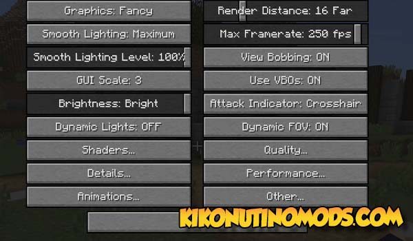 opções optifine 1.19