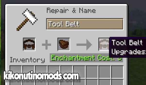 Tool Belt Mod para Minecraft 1.16.5 1.16.4
