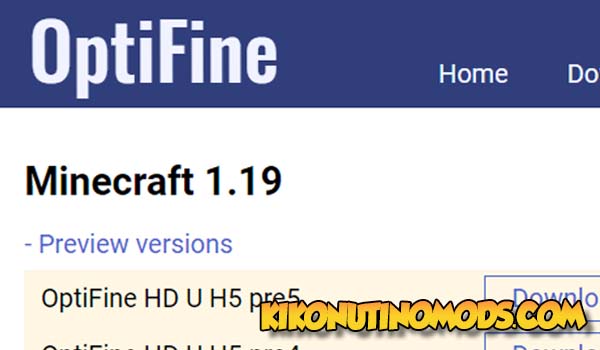 optifine minecraft 1.19