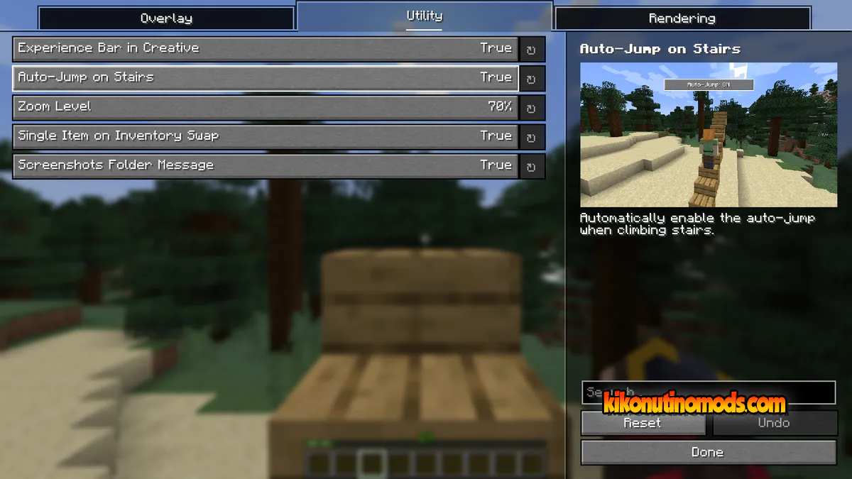 Captura de pantalla de IJM's Tweaks para Minecraft: Options Screen