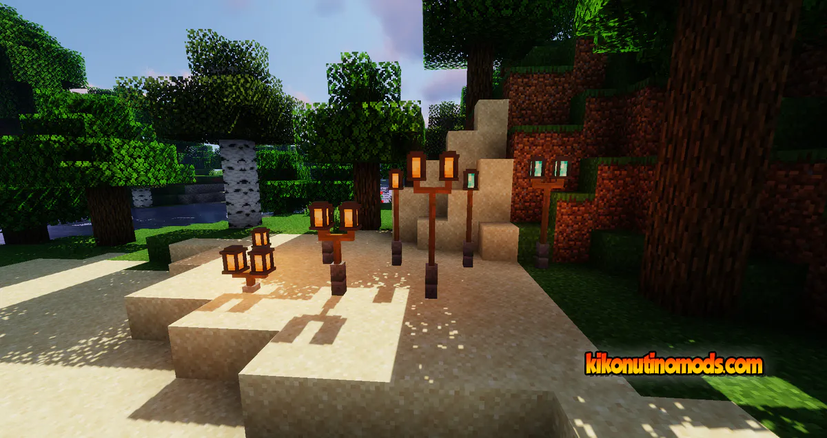 Captura de pantalla de Macaw's Lights and Lamps para Minecraft: Street Lamps - stackable height